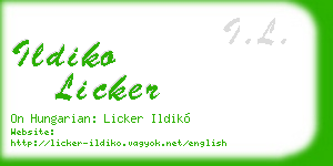 ildiko licker business card